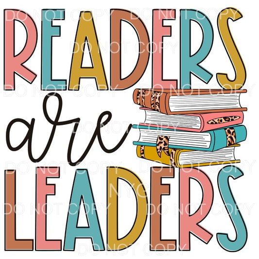Readers Are Leaders Neutral Color Leopard Stacked Books #645