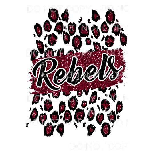 Rebels Maroon Leopard Brush stroke Sublimation transfers - 
