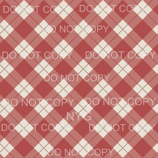 Red and Cream Plaid Sheet #814 Sublimation transfers - Heat 