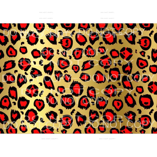 red and gold leopard sheet Sublimation transfers - Heat 