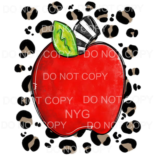 Red Apple Leopard Background Sublimation transfers - Heat 