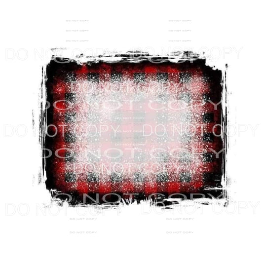 Red Buffalo Plaid Black White Splatter Sheet #1940 