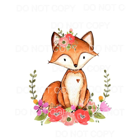 Red Fox Floral Sublimation transfers - Heat Transfer