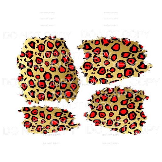red gold leopard patches # 5899 Sublimation transfers - Heat