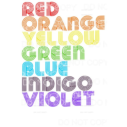 red orange yellow green blue indigo violet # 311 Sublimation