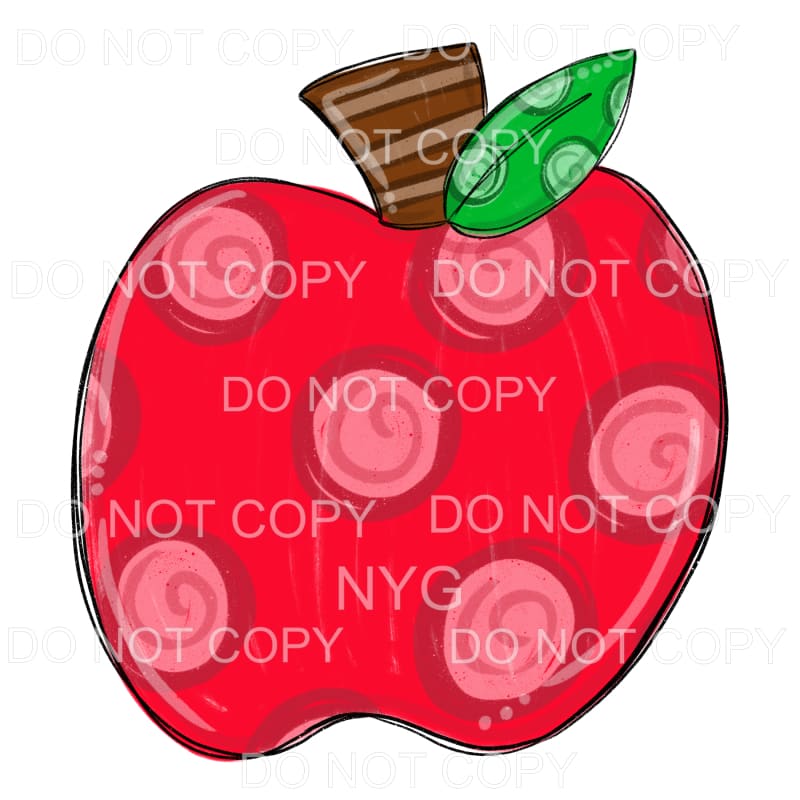 Red Polka Dot Apple Sublimation transfers - Heat Transfer