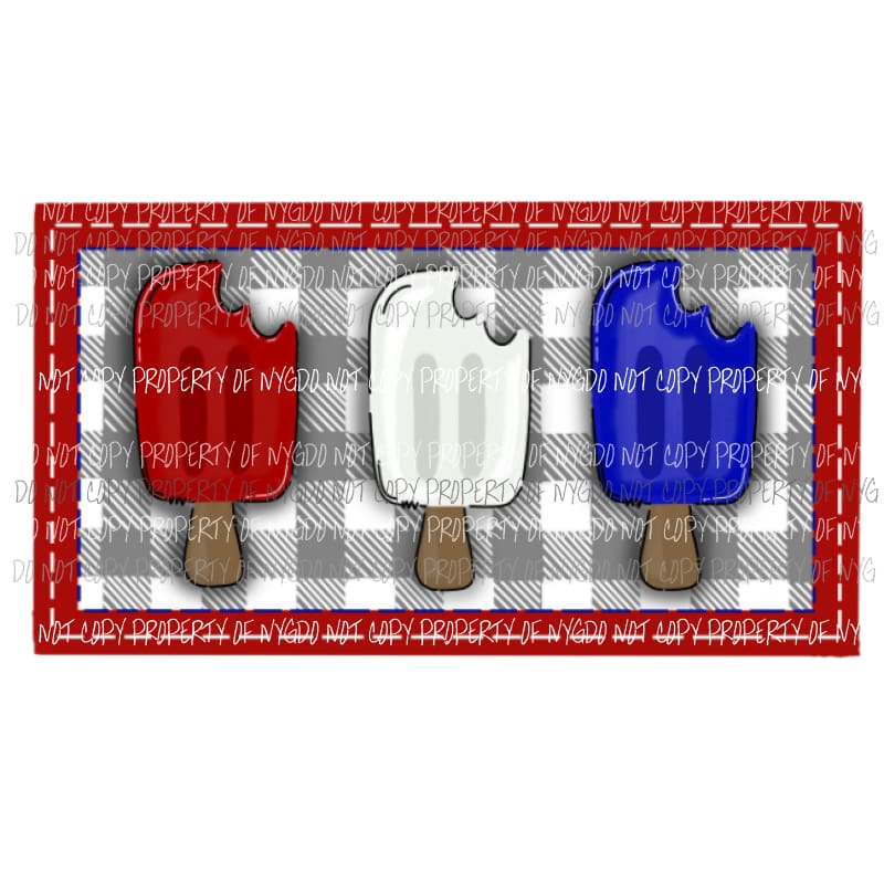 red white and blue ice cream Sublimation transfers Heat Transfer