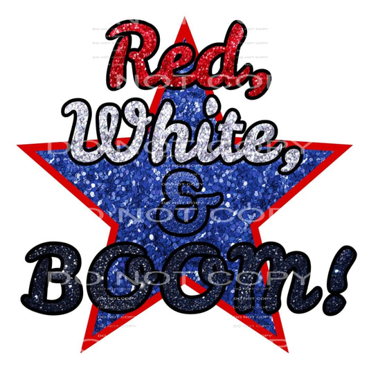 red white and boom #6008 Sublimation transfers - Heat 