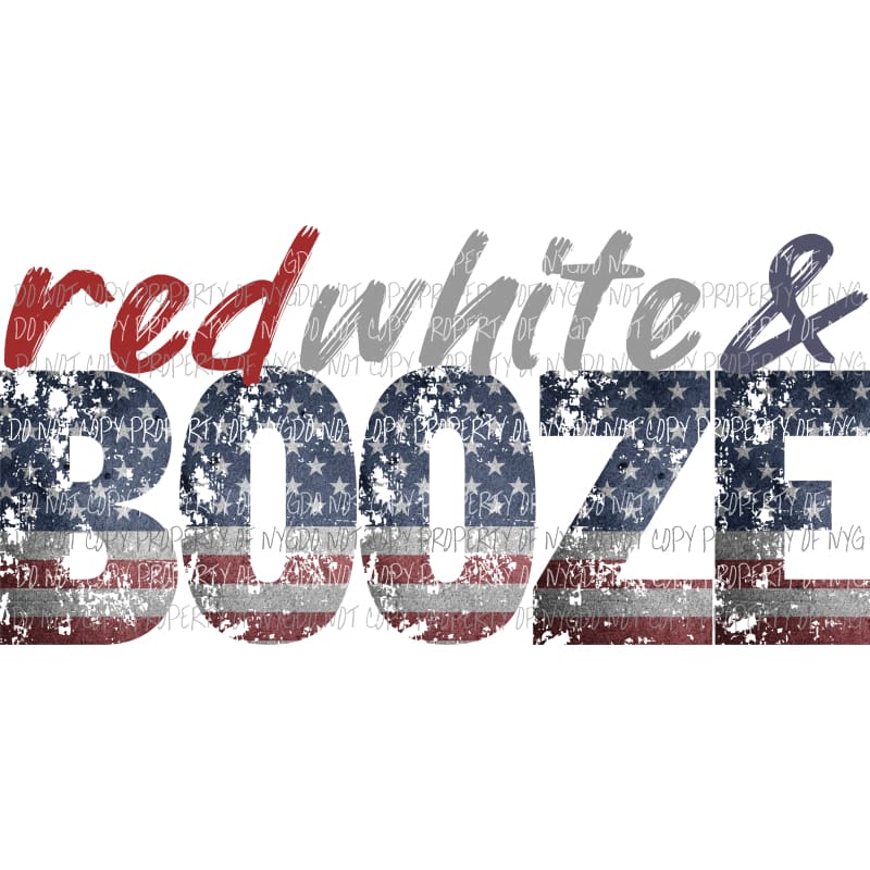 red white and booze Sublimation transfers Heat Transfer