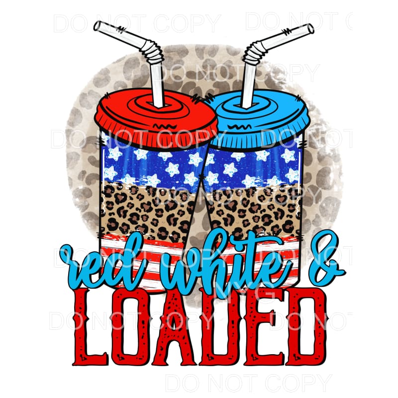 Red White and Loaded Stars Stripes Leopard Coffee Tumblers 