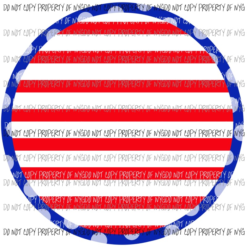 Red White Blue Circle blank Sublimation transfers Heat Transfer