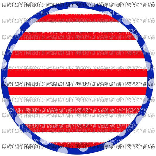 Red White Blue Circle blank Sublimation transfers Heat Transfer