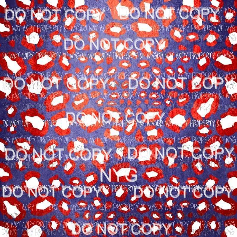 Red White Blue Leopard Sheet #2 Sublimation transfers 13 x 9 inches Heat Transfer