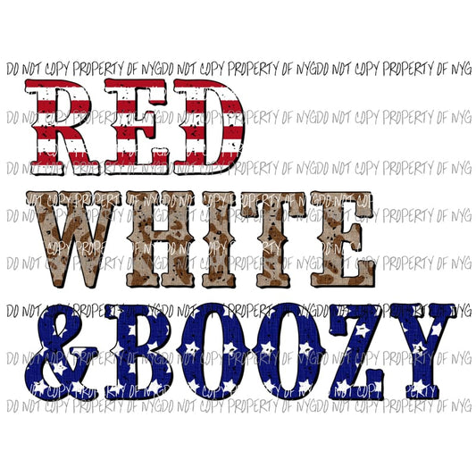 Red White & Boozy Camouflage Sublimation transfers Heat Transfer