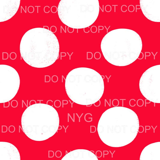 Red White Polka Dot Sheet #326 Sublimation transfers - Heat 