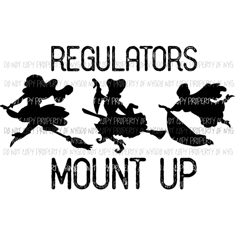 Regulators Mount Up # 2 black witch silhouettes Sublimation transfers Heat Transfer