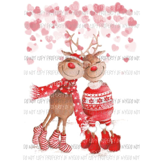 Reindeer 1 love valentine Sublimation transfers Heat Transfer