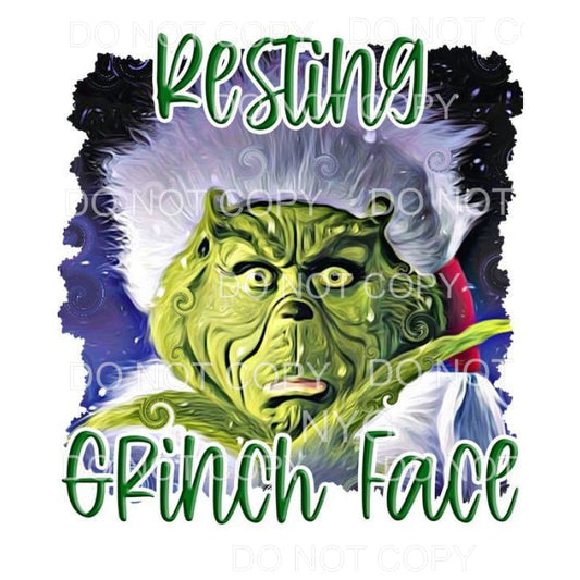 Resting Grinch Face #5 Sublimation transfers - Heat Transfer