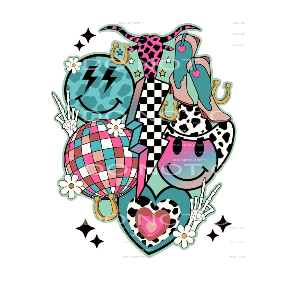 Retro boho # 121 Sublimation transfers - Heat Transfer