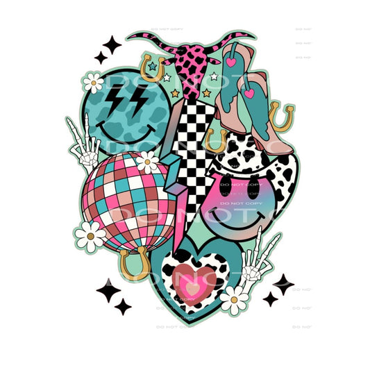 Retro boho # 121 Sublimation transfers - Heat Transfer