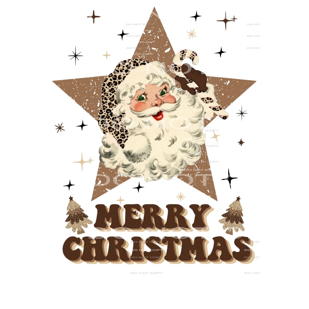 retro santa merry Christmas # 2091 Sublimation transfers - 