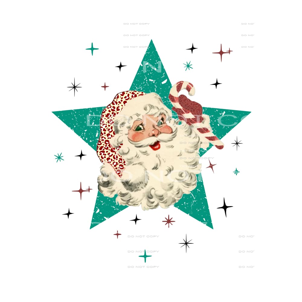 retro santa with star # 2087 Sublimation transfers - Heat 