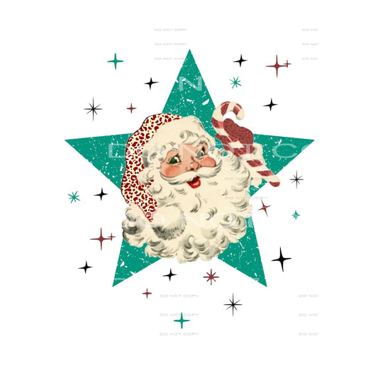 retro santa with star # 2087 Sublimation transfers - Heat 