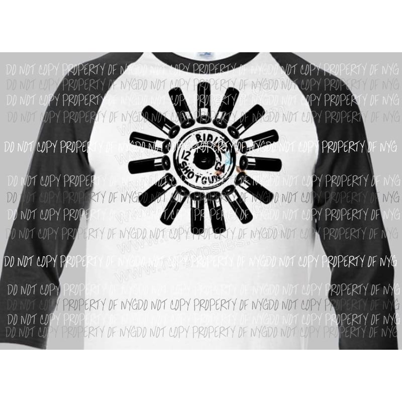 Riding Shotgun with shotgun shells sublimation transfer Heat Transfer