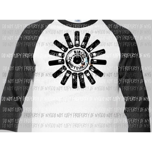 Riding Shotgun with shotgun shells sublimation transfer Heat Transfer