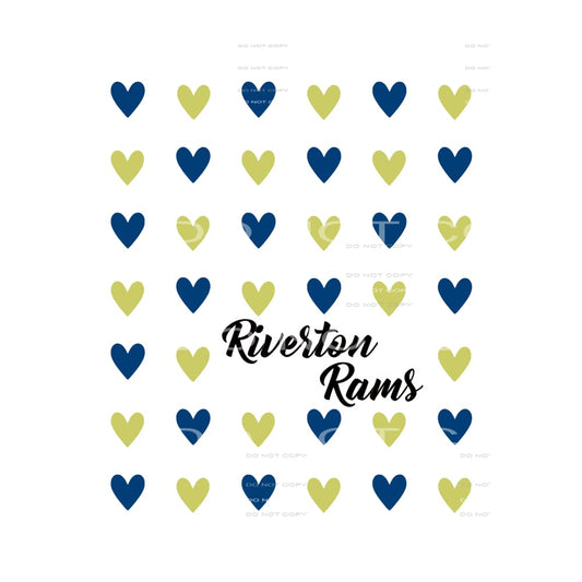 Riverton Rams Hearts # 7771 Sublimation transfers - Heat 