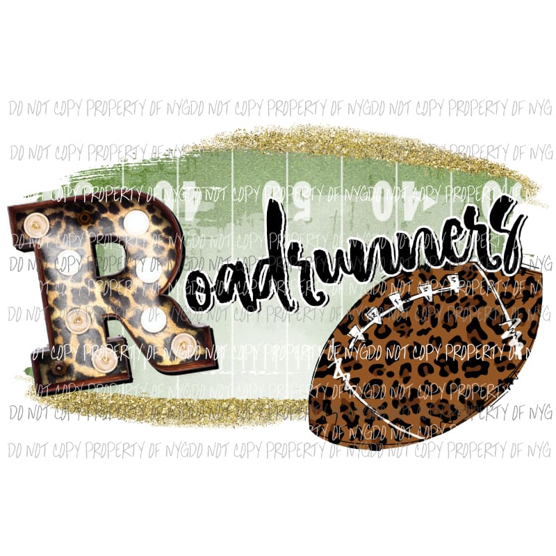 Roadrunners football field leopard Sublimation transfers Heat Transfer