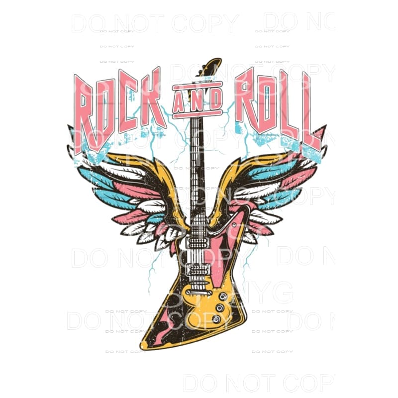 Rock and Roll Guitar Sublimation transfers - Heat Transfer