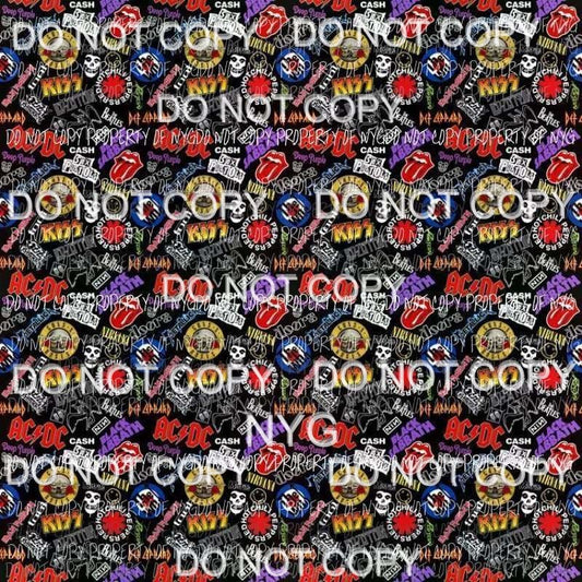 Rock Band ACDC Kiss Def Leppard Sheet Sublimation transfers 13 x 9 inches Heat Transfer
