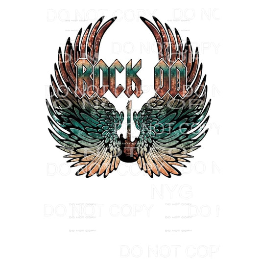 Rock On Wings turquoise and rust Sublimation transfers - 