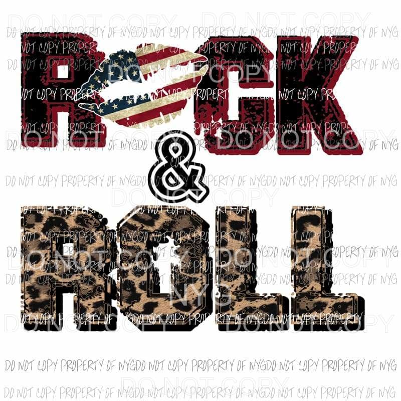 Rock & Roll flag lips leopard Sublimation transfers Heat Transfer