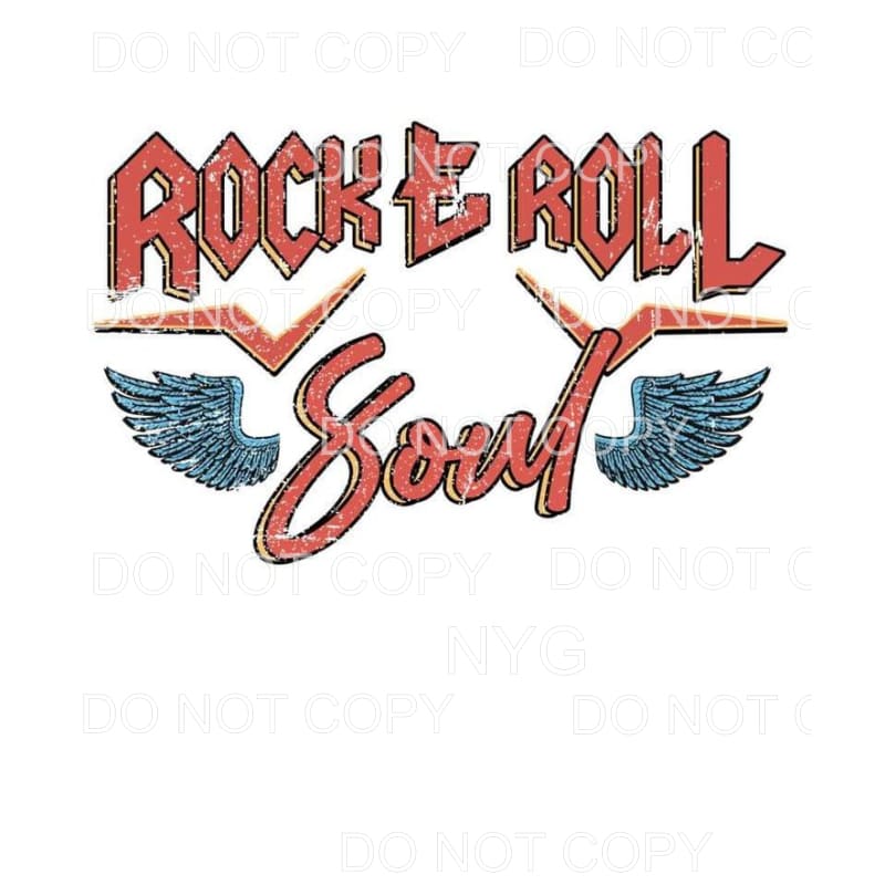 Rock & Roll Soul Wings Distressed Sublimation transfers - 