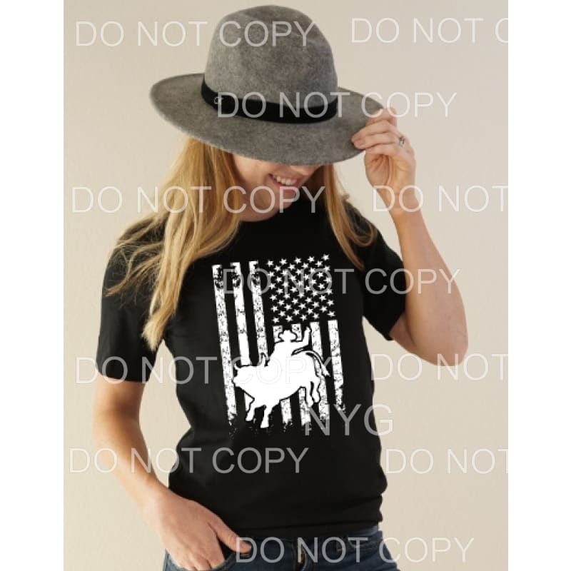 Rodeo Cowboy cowgirl Flag # 522 WHITE SCREEN PRINT can go on