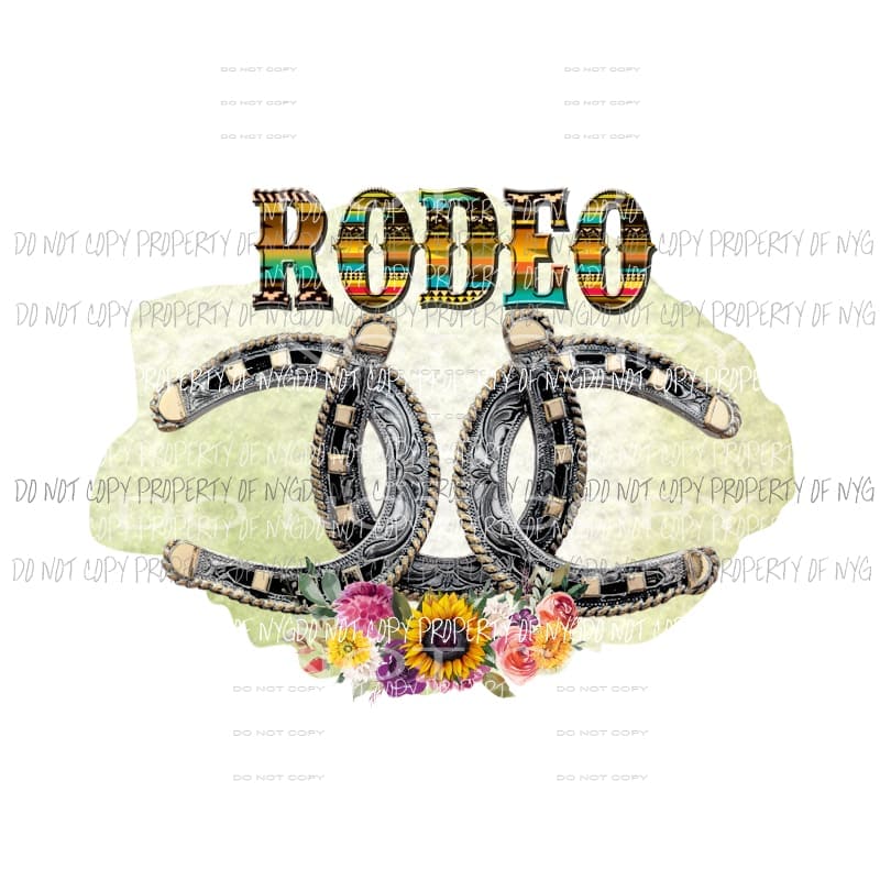 Rodeo Horseshoe Sublimation transfers Heat Transfer