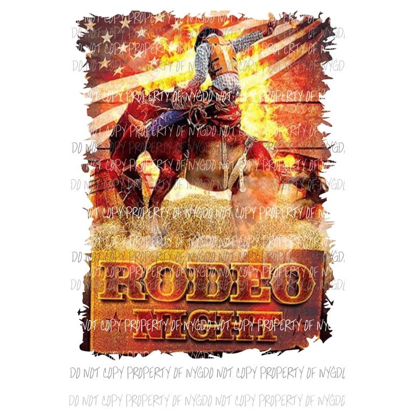 Rodeo Night horse cowboy Sublimation transfers Heat Transfer