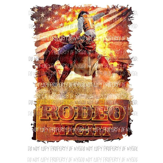 Rodeo Night horse cowboy Sublimation transfers Heat Transfer
