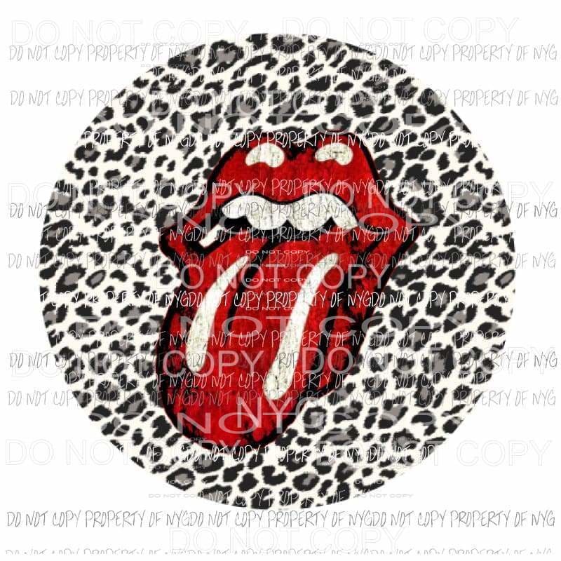 Rolling stones lips leopard Sublimation transfers Heat Transfer