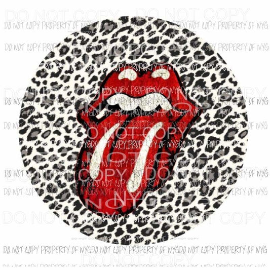 Rolling stones lips leopard Sublimation transfers Heat Transfer