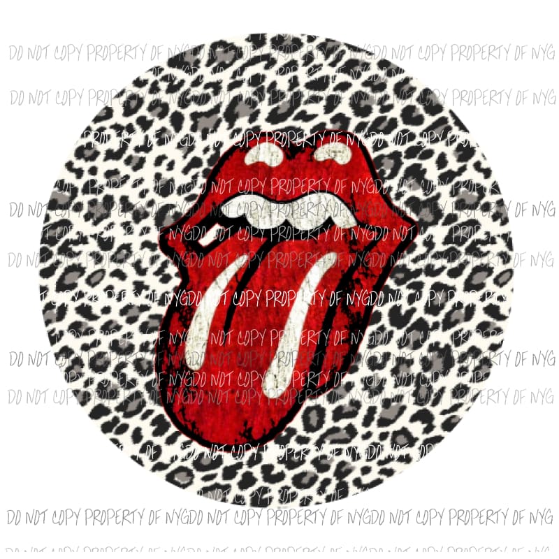 Rolling stones lips leopard 1 Sublimation transfers Heat Transfer
