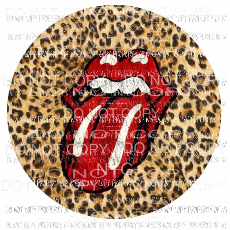 Rolling stones Lips leopard 2 Sublimation transfers Heat Transfer