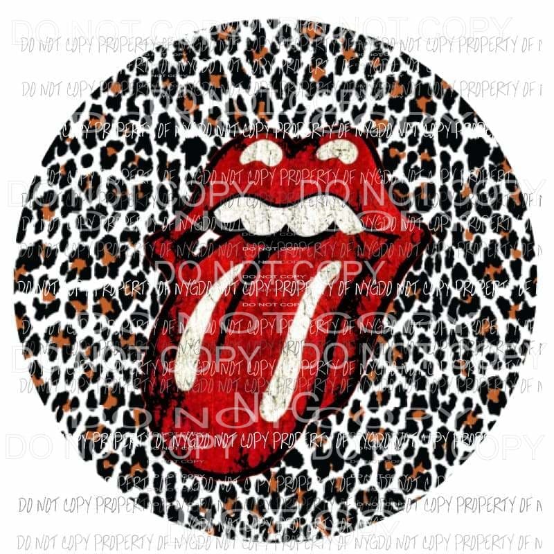 Rolling stones lips leopard 3 Sublimation transfers Heat Transfer