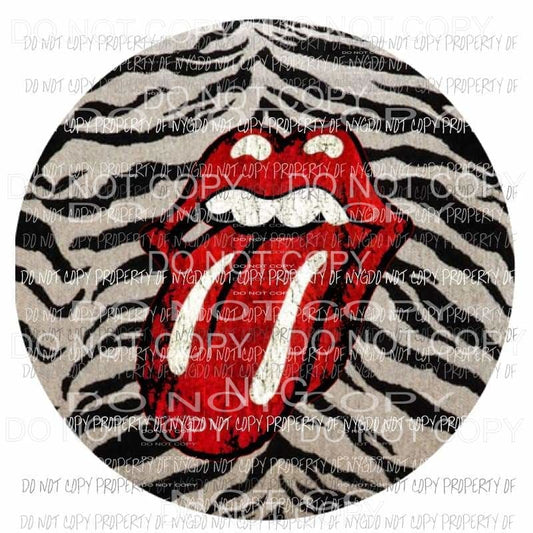 Rolling stones lips Zebra Sublimation transfers Heat Transfer