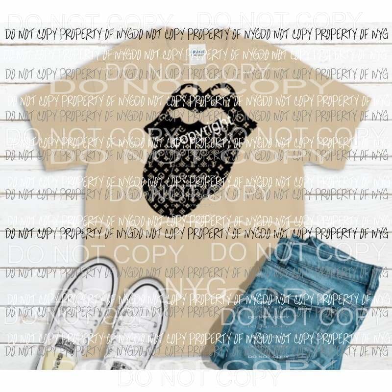 Rolling stones LV Lips Louis Black SCREEN PRINT adult 13x9 inches Heat Transfer