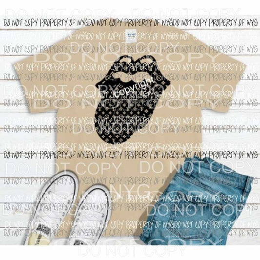 Rolling stones LV Lips Louis Black SCREEN PRINT adult 13x9 inches Heat Transfer