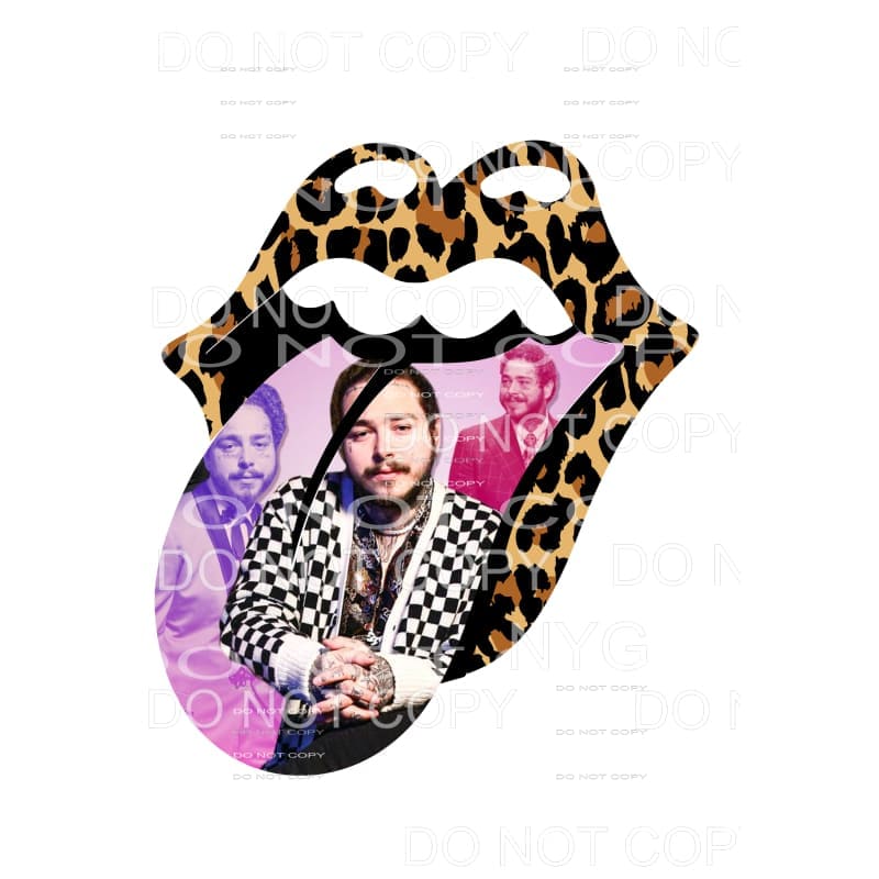rolling stones Post Malone lips leopard 1 Sublimation 