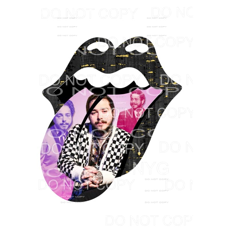 rolling stones Post Malone lips leopard 2 Sublimation 